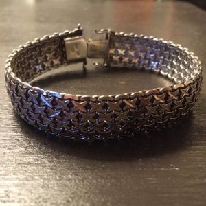 Sterling Silver Bracelet 7 inches (1/2 inch wide)
